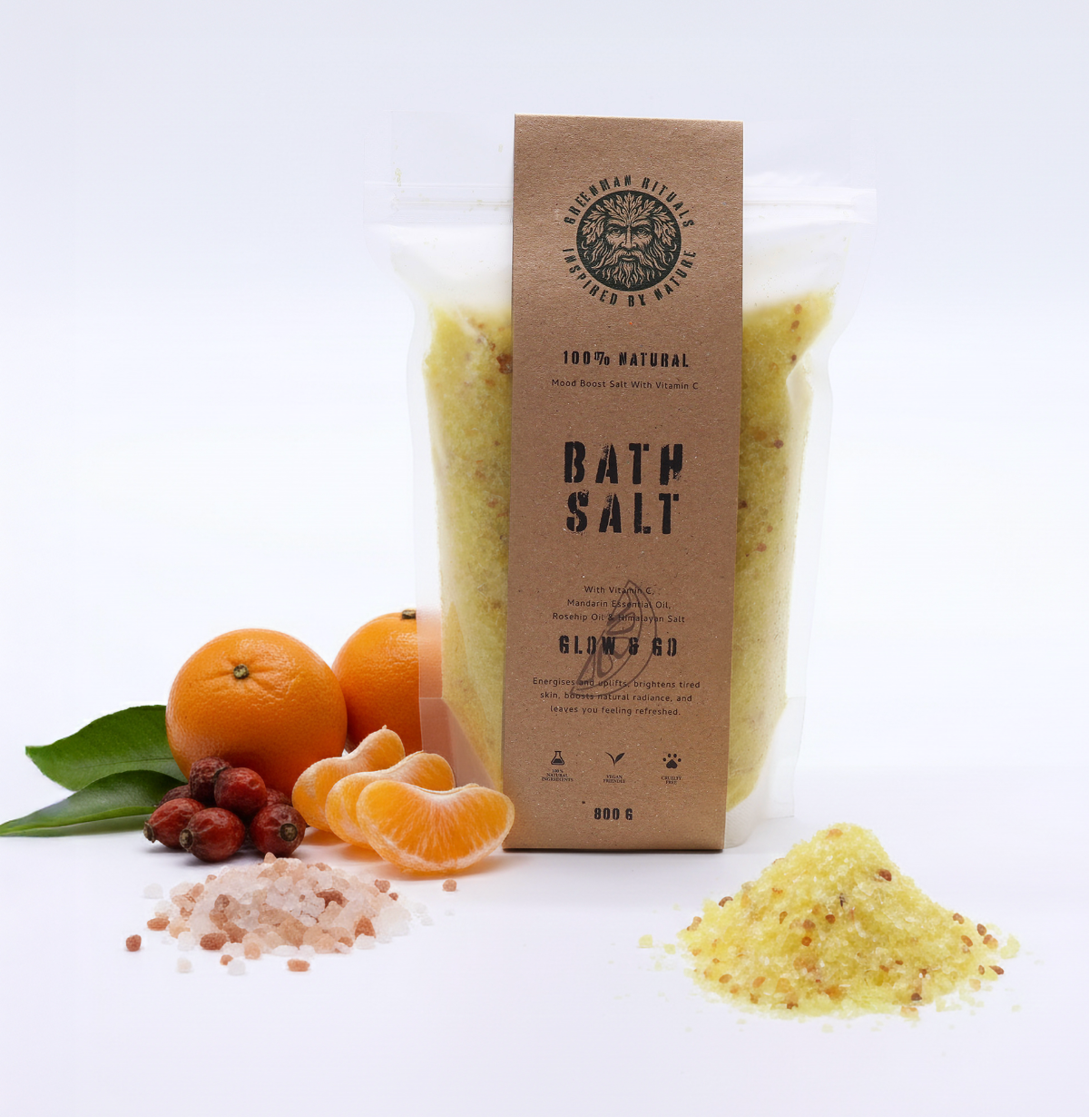 Greenman Rituals Vitamin C Mandarin Epsom Bath Salt Glow Go