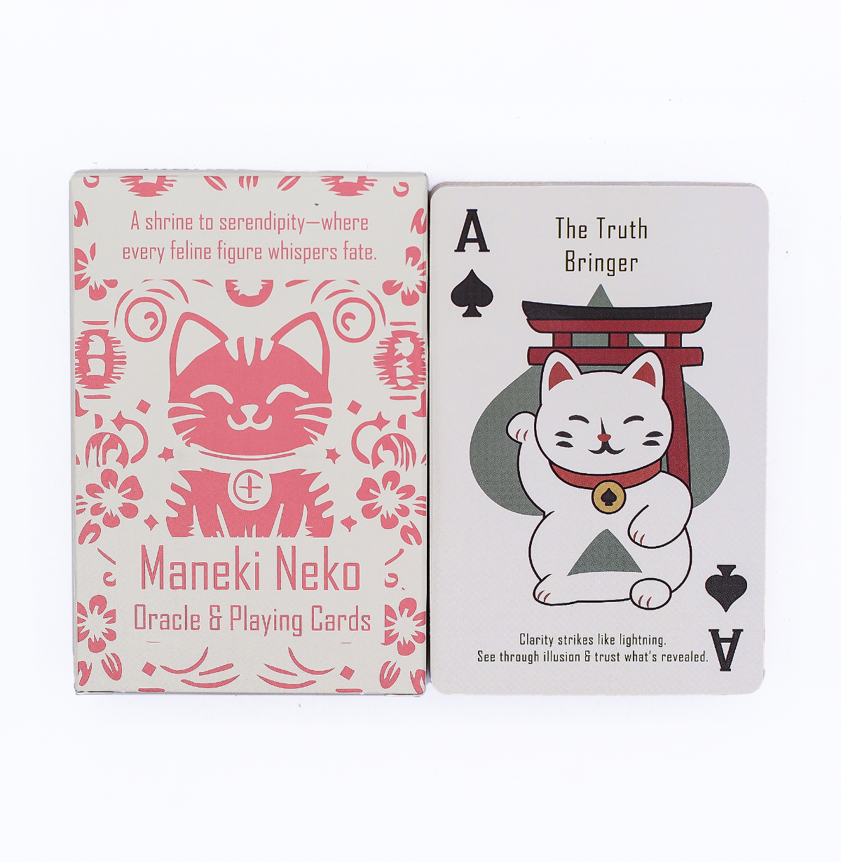 Fortune Cats Playing Oracle Cards Maneki Neko Deck