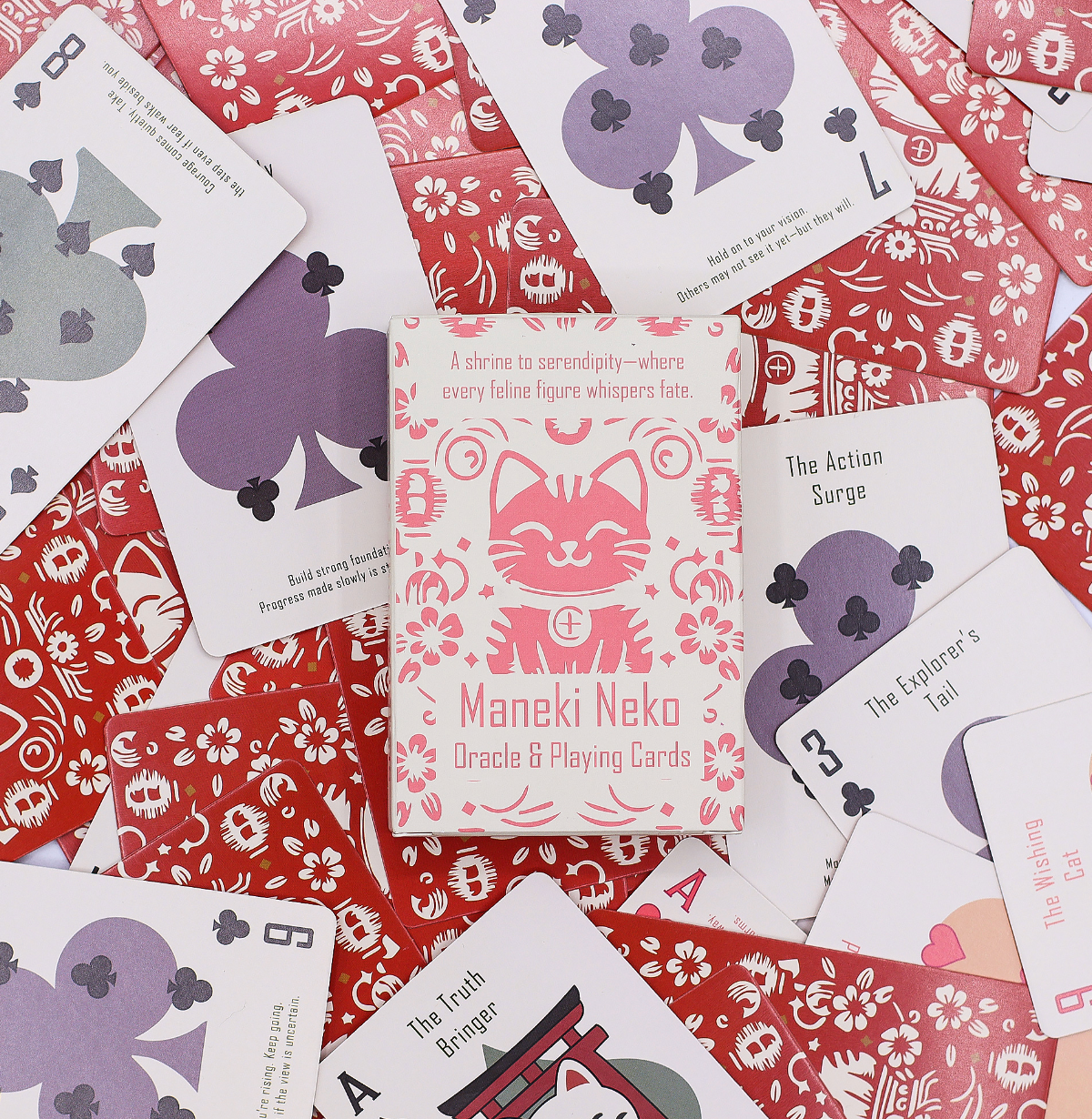 Fortune Cats Playing Oracle Cards Maneki Neko Deck