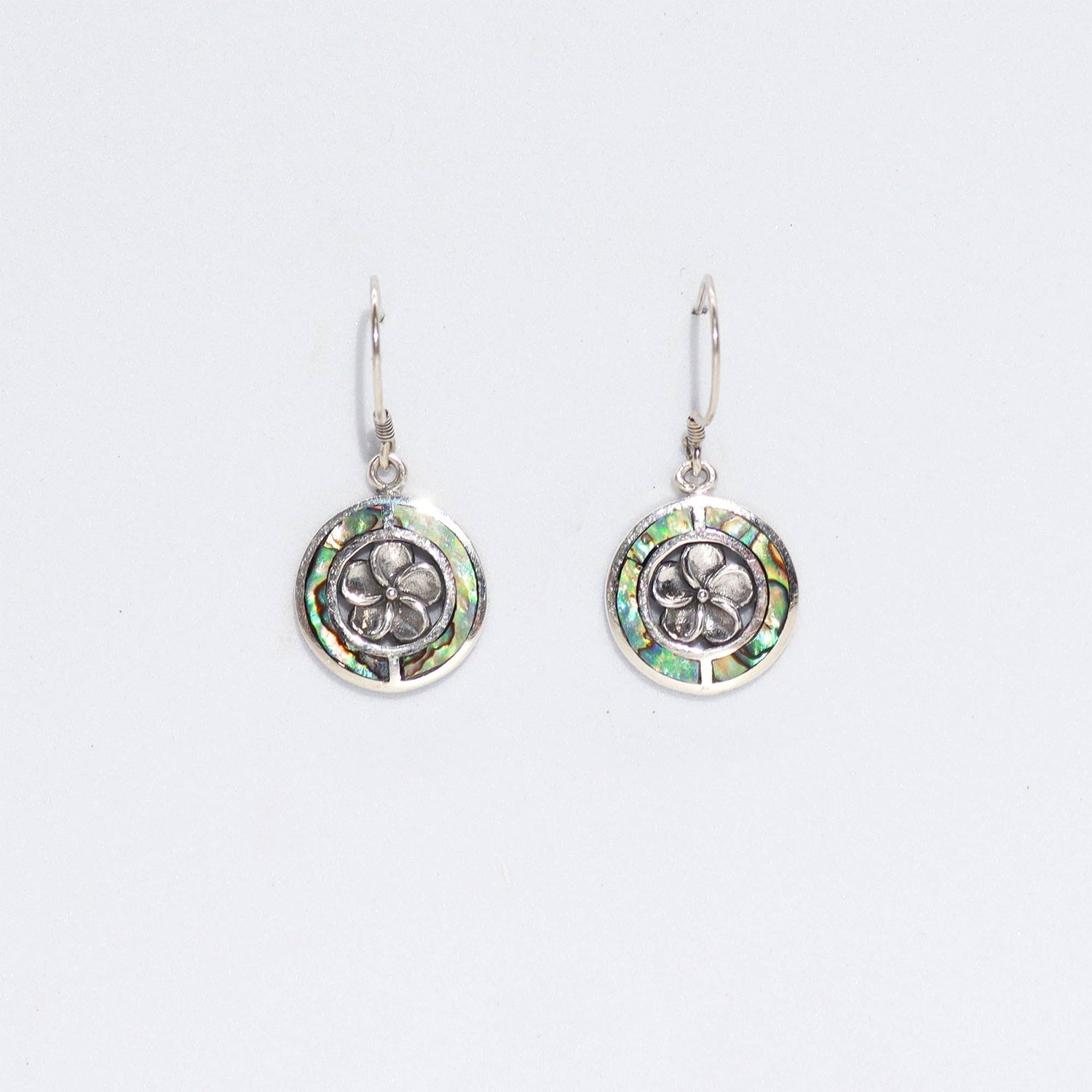 Shell & Silver Earrings - Frangipani - Abalone - SHAMTAM.COM