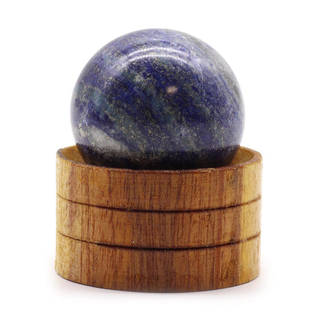 Gemstone Sphere 40mm - Afghan Lapis with Stand - SHAMTAM.COM