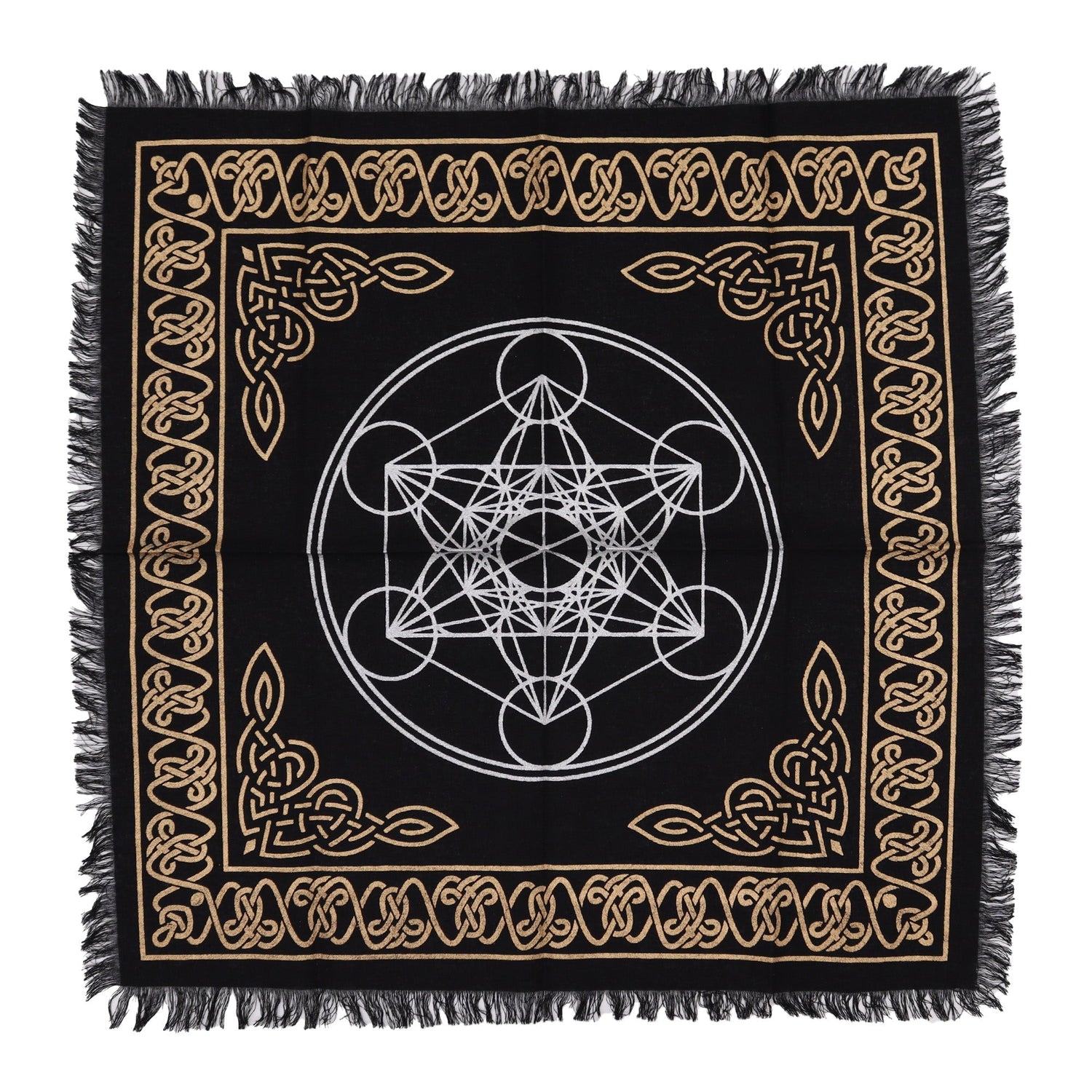 Esoteric Fringed Altar Cloth - Chakra Chart - SHAMTAM.COM
