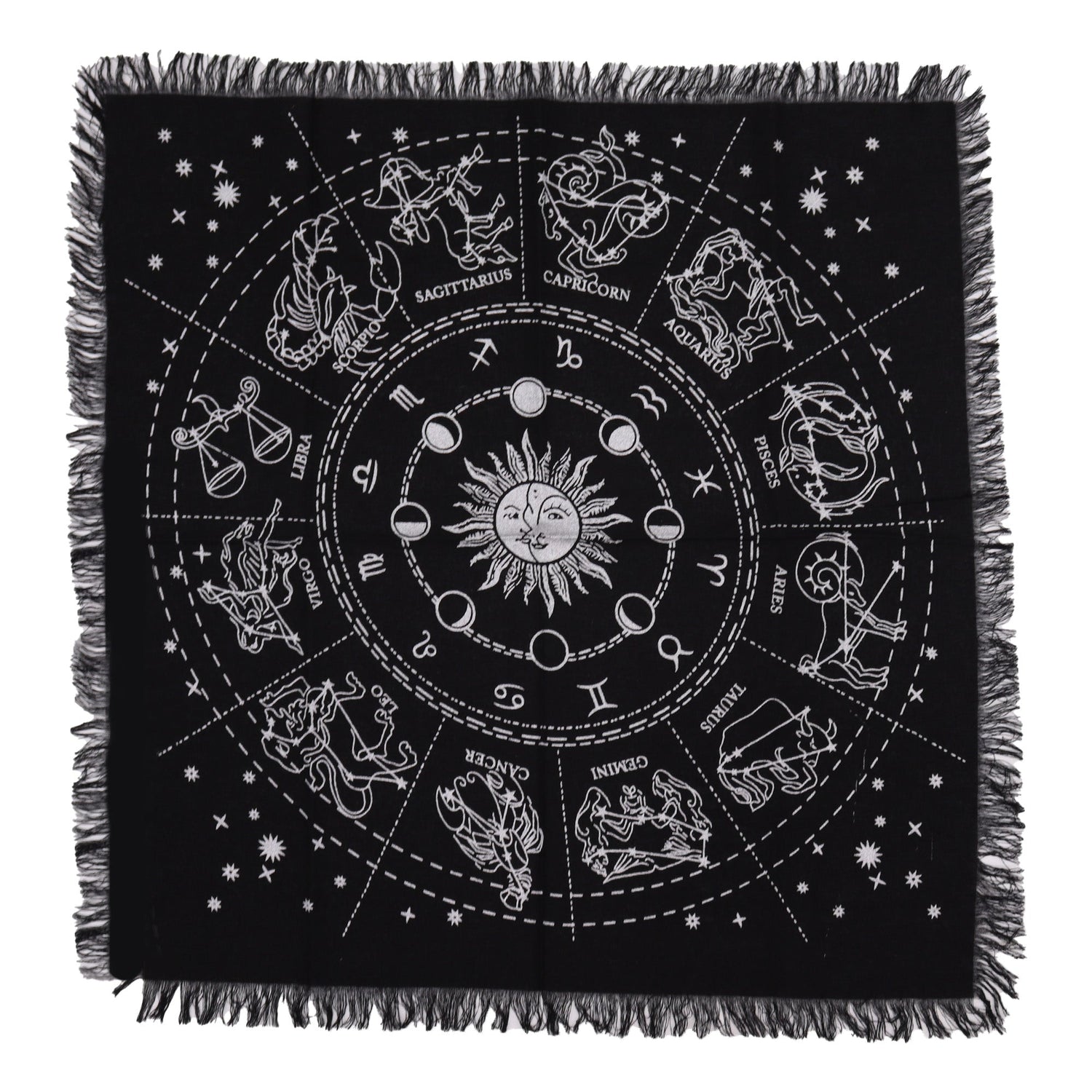 Esoteric Fringed Altar Cloth - Horoscope - SHAMTAM.COM