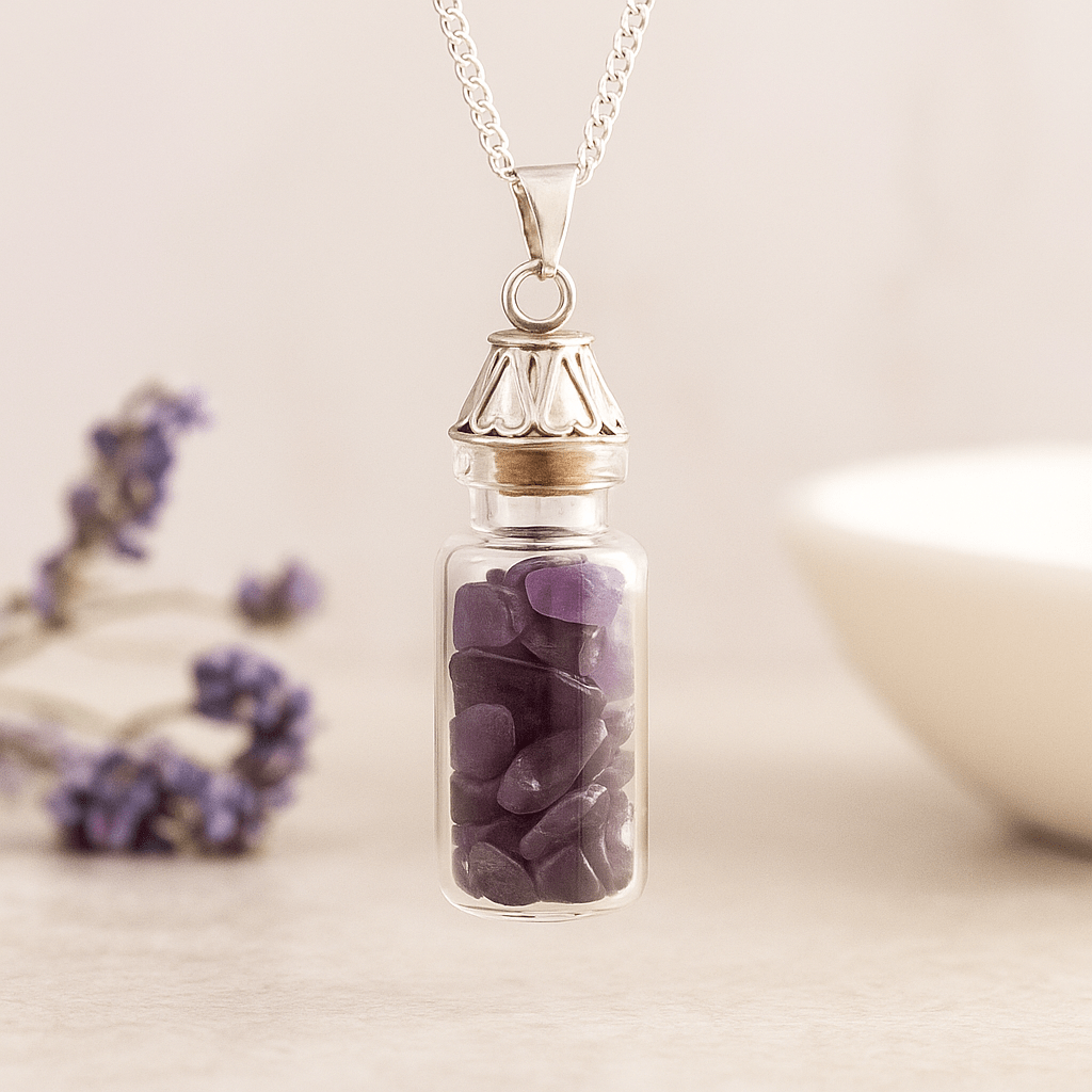 Amethyst Bottle Pendant Necklace - SHAMTAM.COM