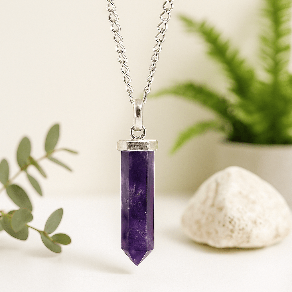 Amethyst Pendant, Gemstone Point - SHAMTAM.COM