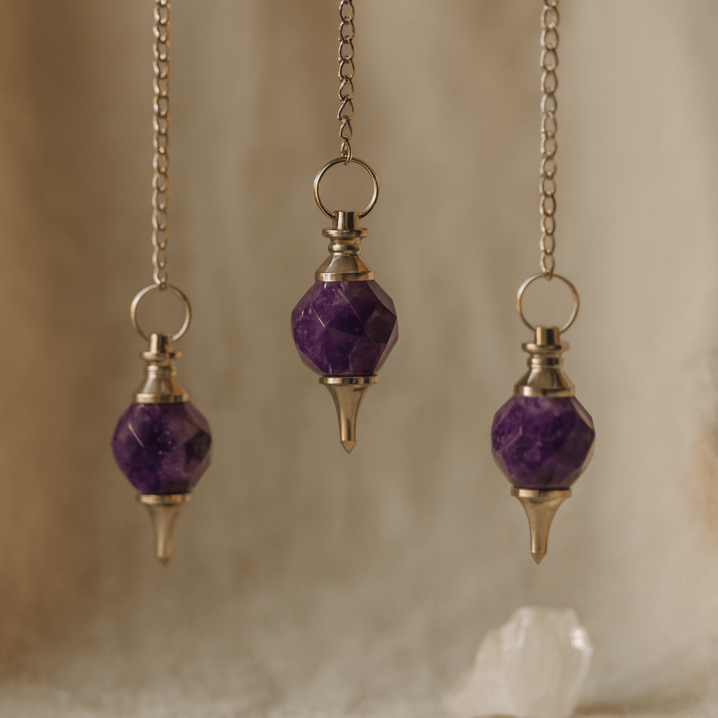 Amethyst Pendulum Faceted Gemstone - SHAMTAM.COM
