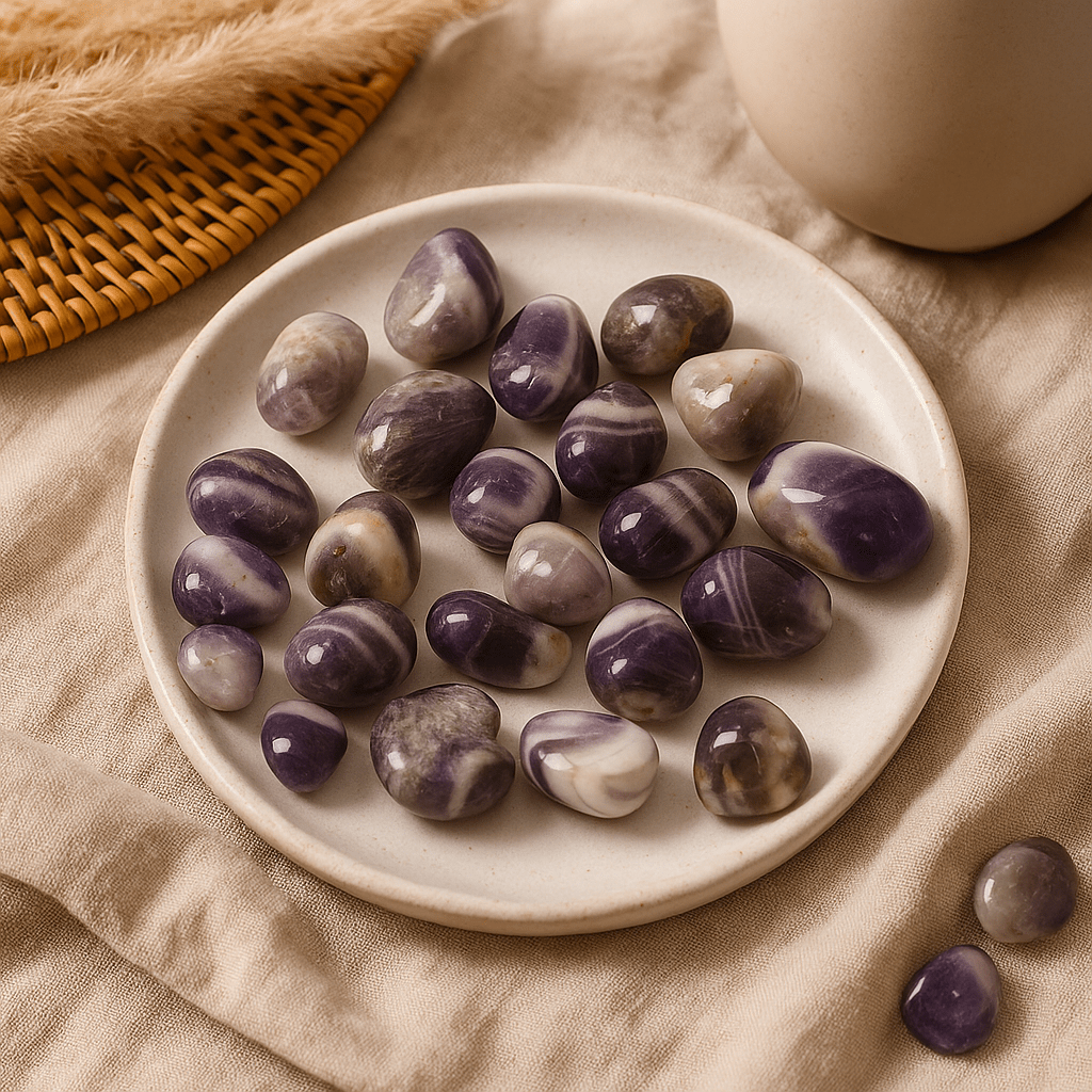 Amethyst Tumbled Stones Small African Chevron 24 Pieces - SHAMTAM.COM