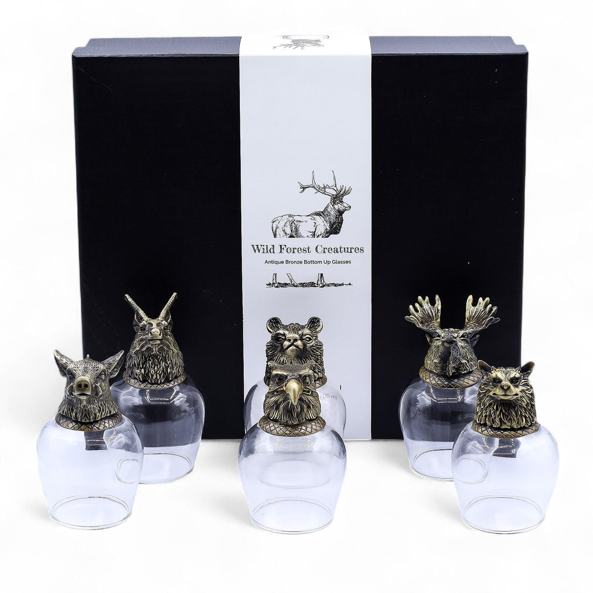 Antique Bronze Animal - Head Shot Glass Set 5x50ml - SHAMTAM.COM
