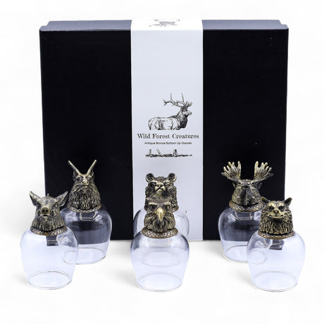 Antique Bronze Animal - Head Shot Glass Set 5x50ml - SHAMTAM.COM