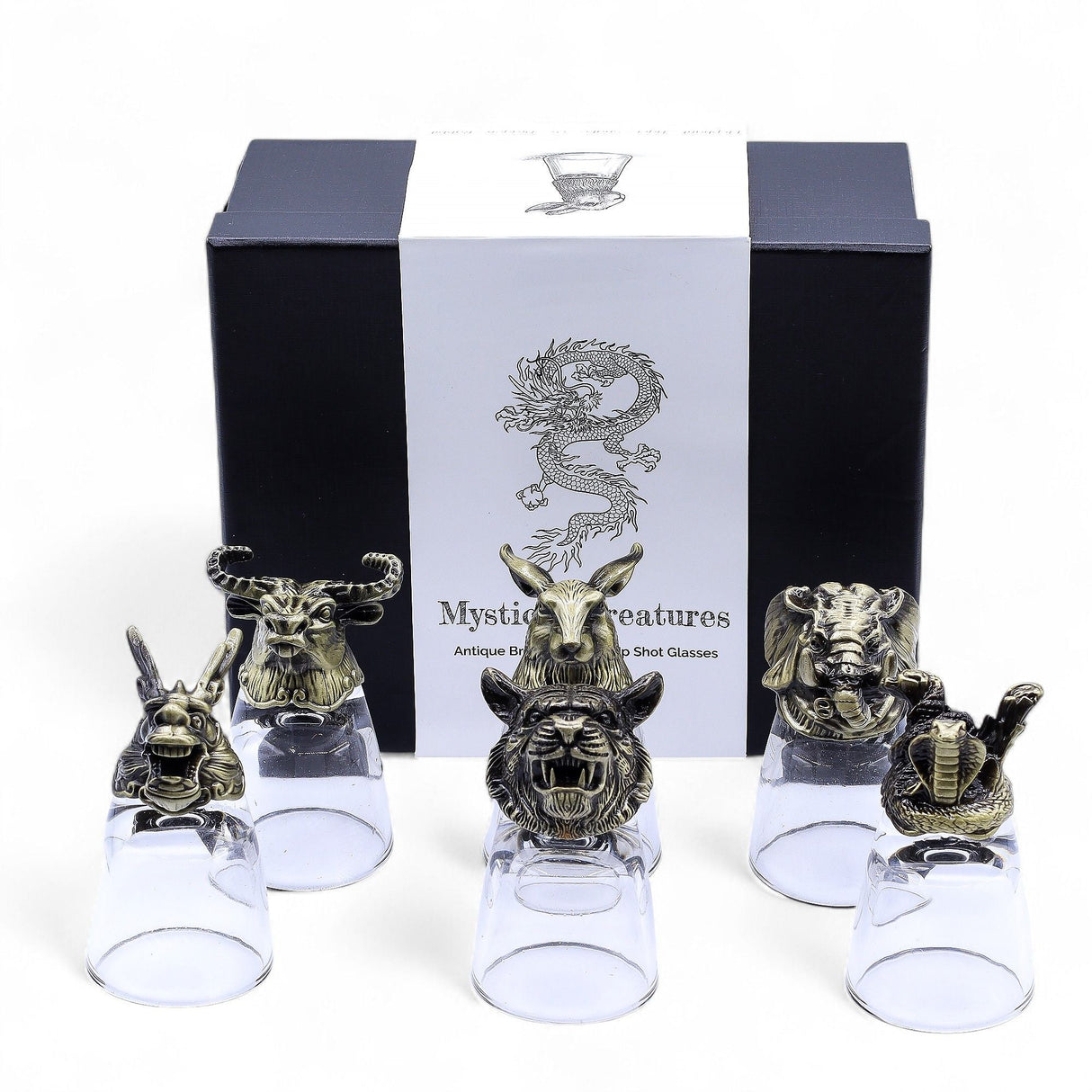Antique Bronze Animal Shot Glasses Set 50ml (6) - SHAMTAM.COM