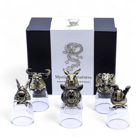 Antique Bronze Animal Shot Glasses Set 50ml (6) - SHAMTAM.COM