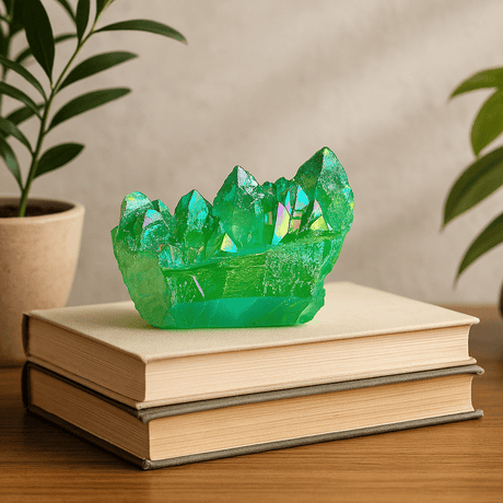 Aura Green Flame Quartz Crystal Lab Created - SHAMTAM.COM