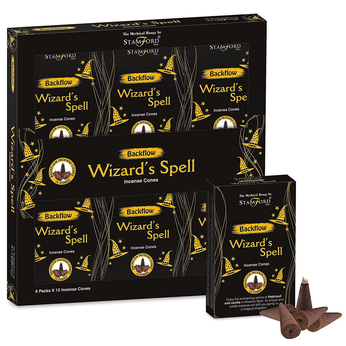 Backflow Incense Cones Wizard Spell 12 Pack Stamford
