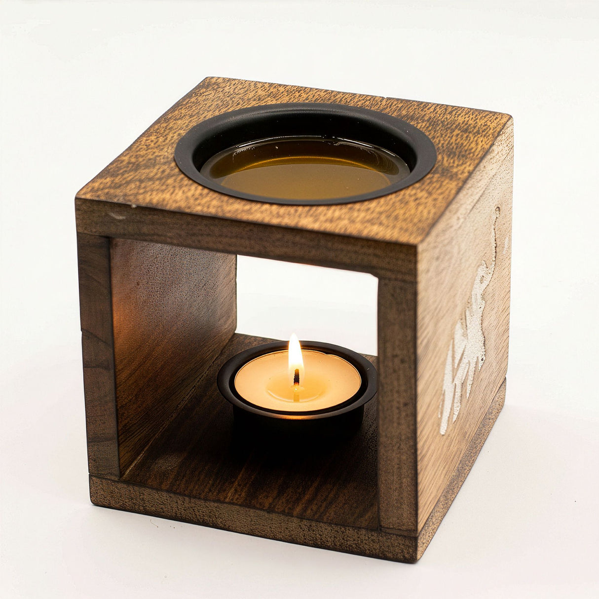 Square Mango Wood Oil Burner – Elephant