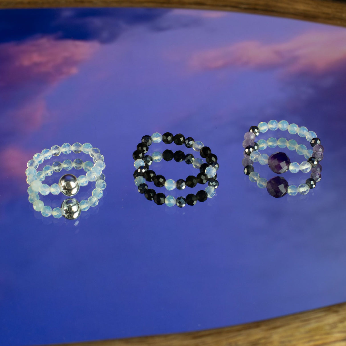 Nymph Spirit Gemstone Ring Set – Full Moon
