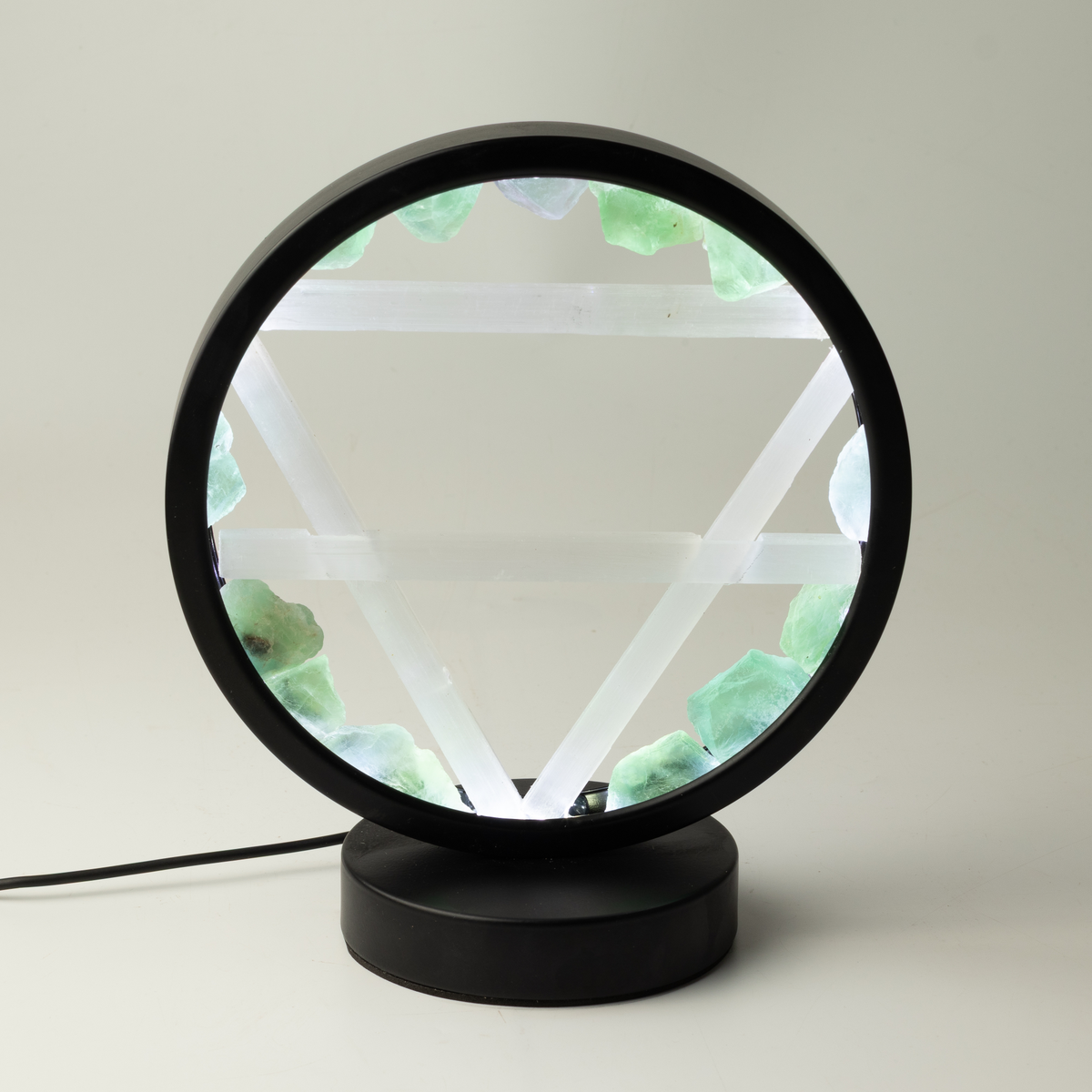 Gemstone Halo Lamp - Earth - Aventurine & Selenite