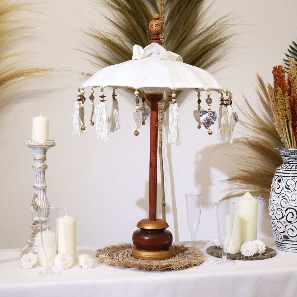 Decoración del hogar Sombrilla de lona natural de 40 cm Bali