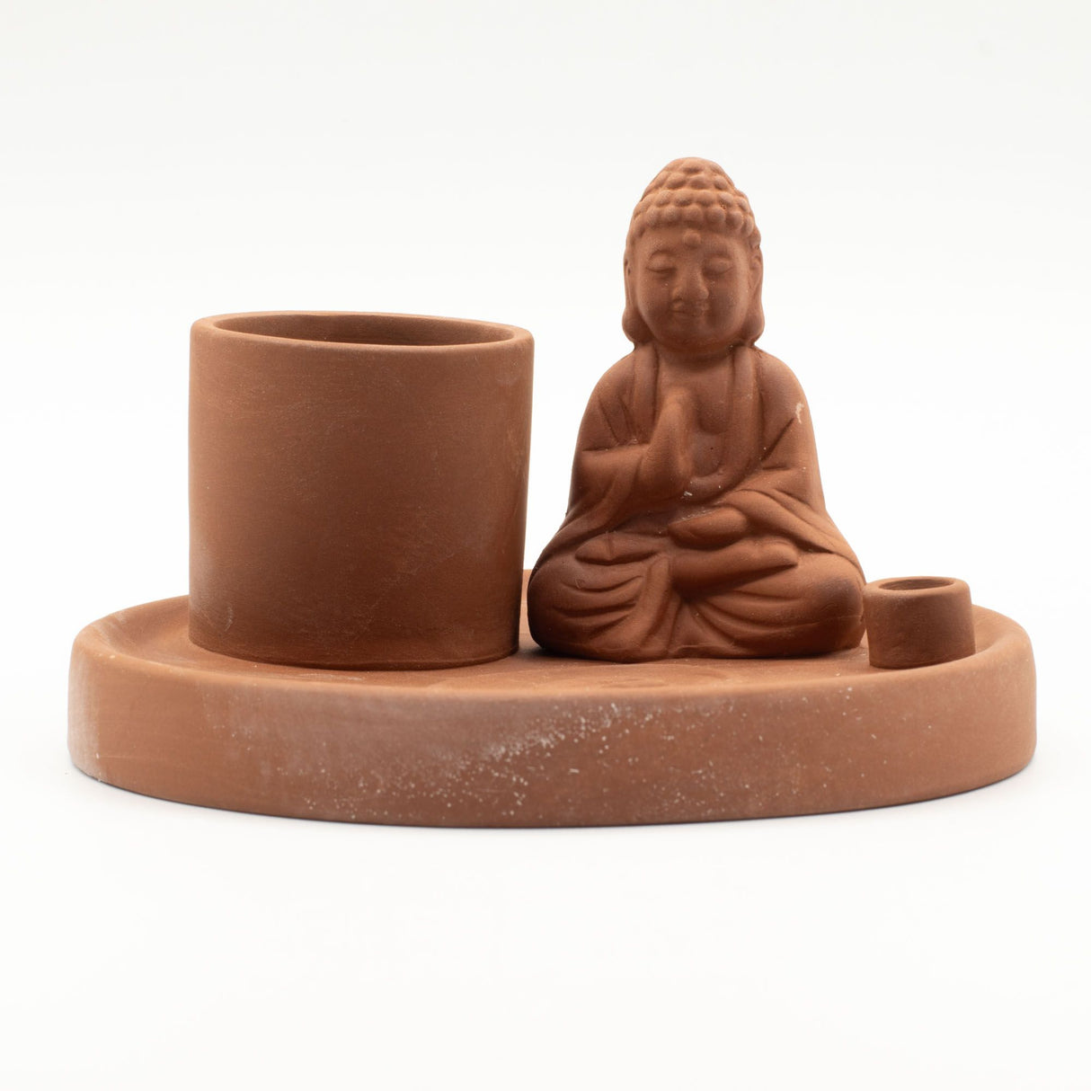 Plateau d’encens Bouddha multi-usage – Style terre cuite naturelle