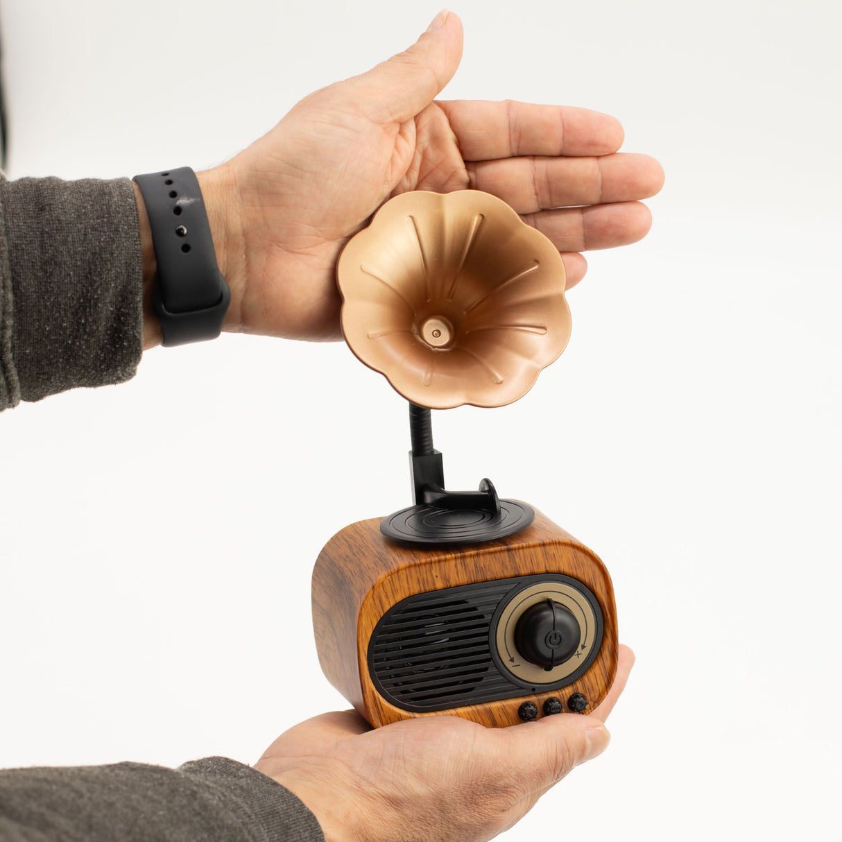 Retro Mini Gramophone Speaker – Bluetooth & FM Radio – 5 watt x 1