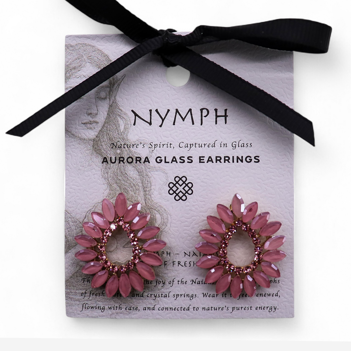 Vintage Pink Glass Pavé Floral Stud Earrings