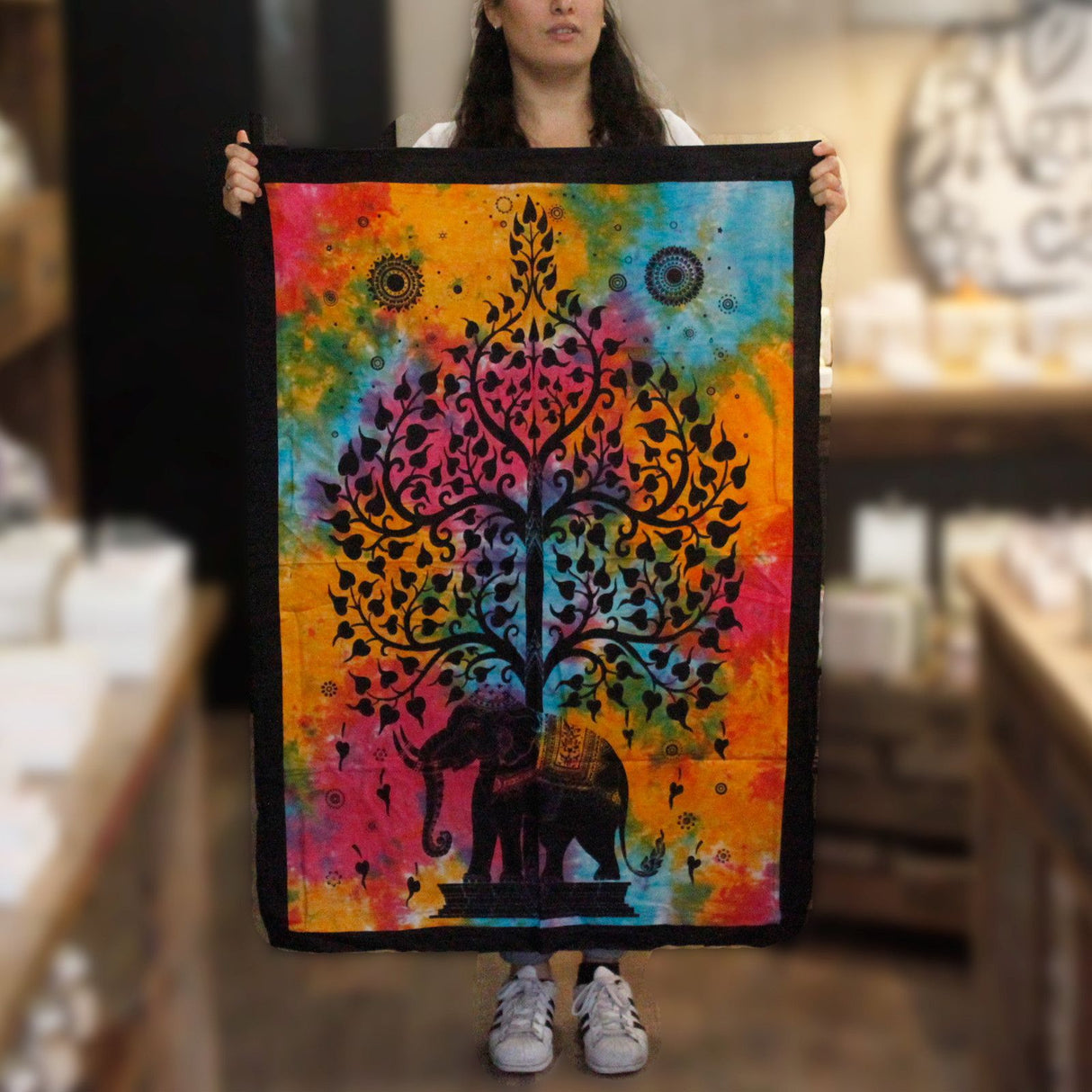 Arte de pared árbol elefante, algodón