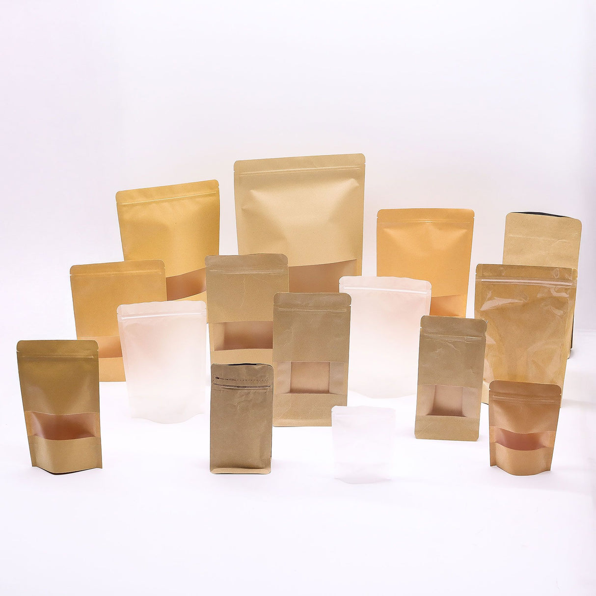 Bolsas kraft con ventana 12x20 cm, paquete de 10