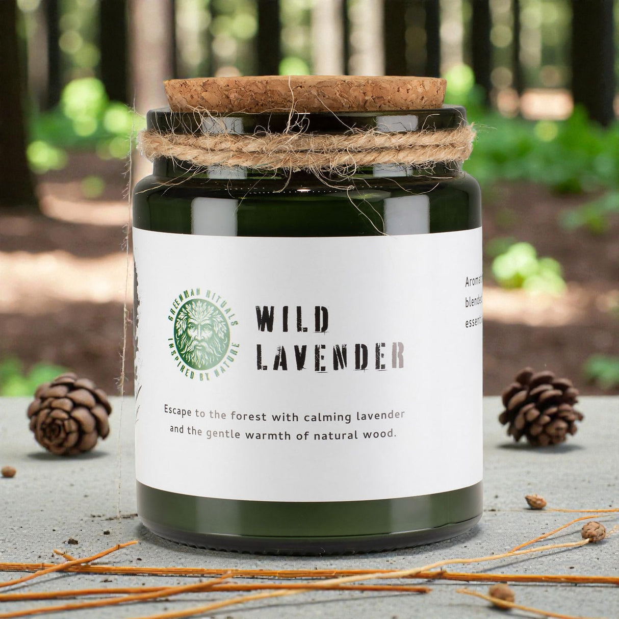 Greenman Woodwick sójová sviečka – Divoká levanduľa