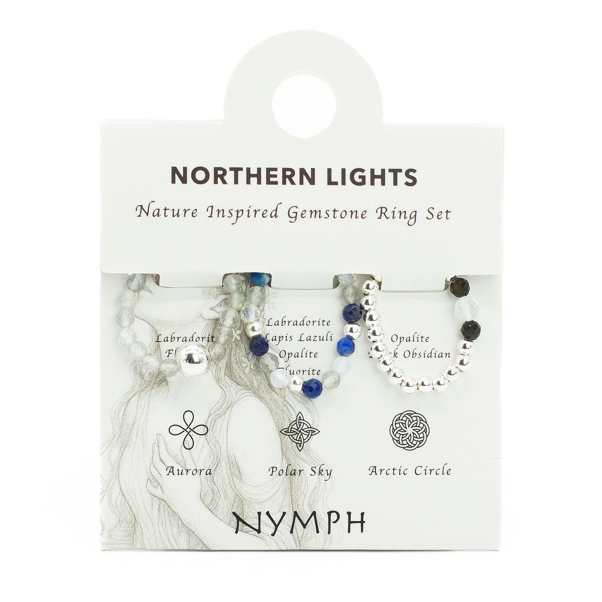 Nymph Spirit Gemstone Ring Set – Northern Lights