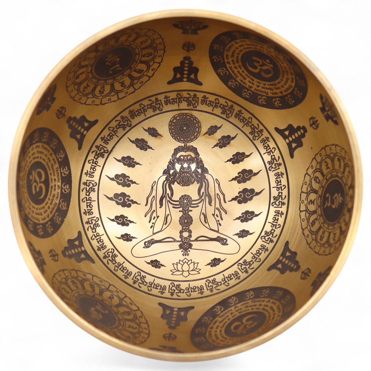 Set of 4 Etched Brass Tibetan Singing Bowls