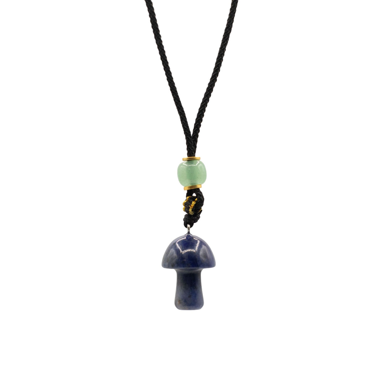 Cord Necklace Gemstone Pendant – Sodalite Mushroom