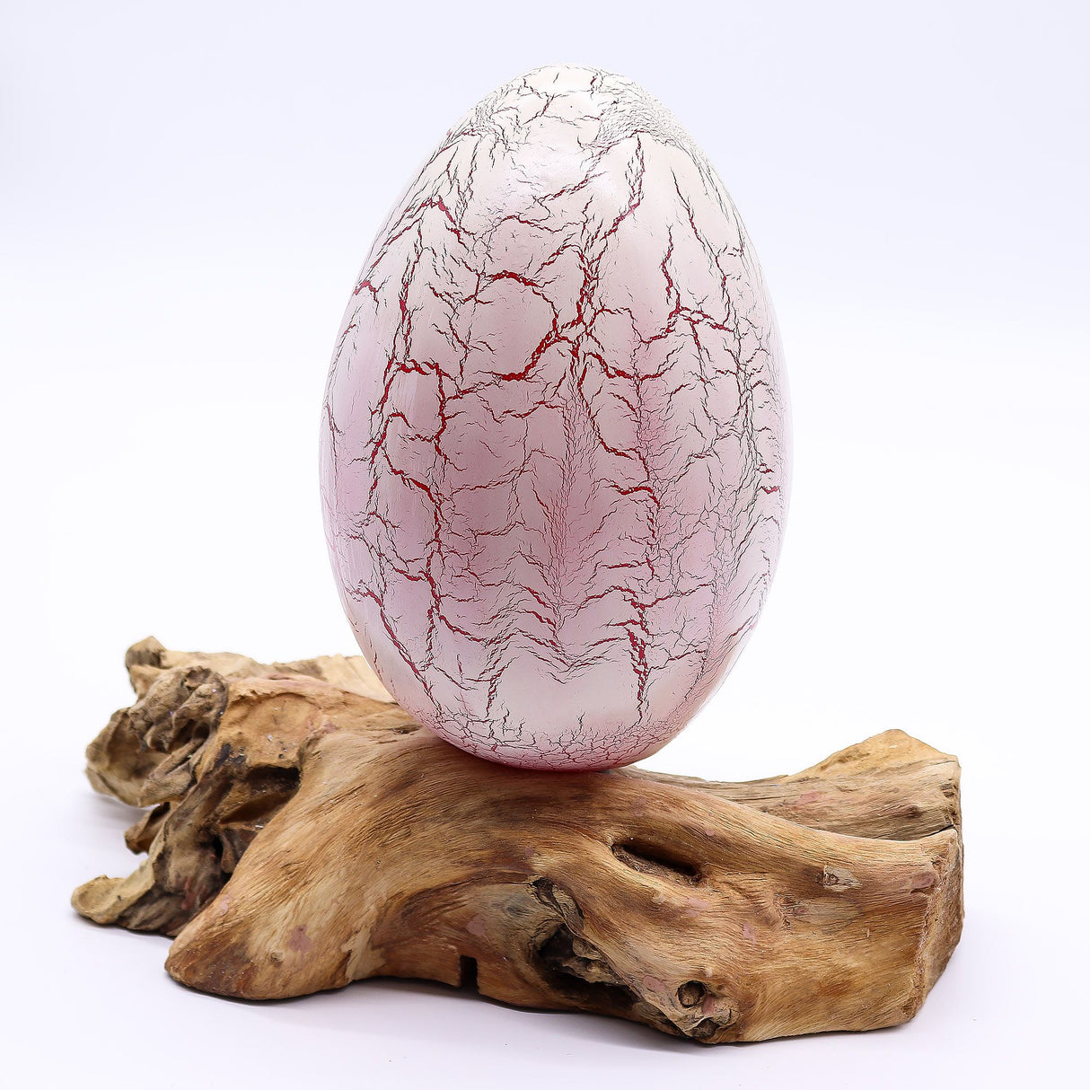 DriftGlow Lamp Crackle Fire Egg Shade – Orange
