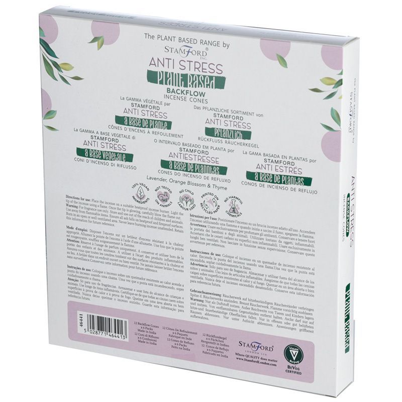 Cônes d'encens à reflux anti-stress lot de 12 à base de plantes