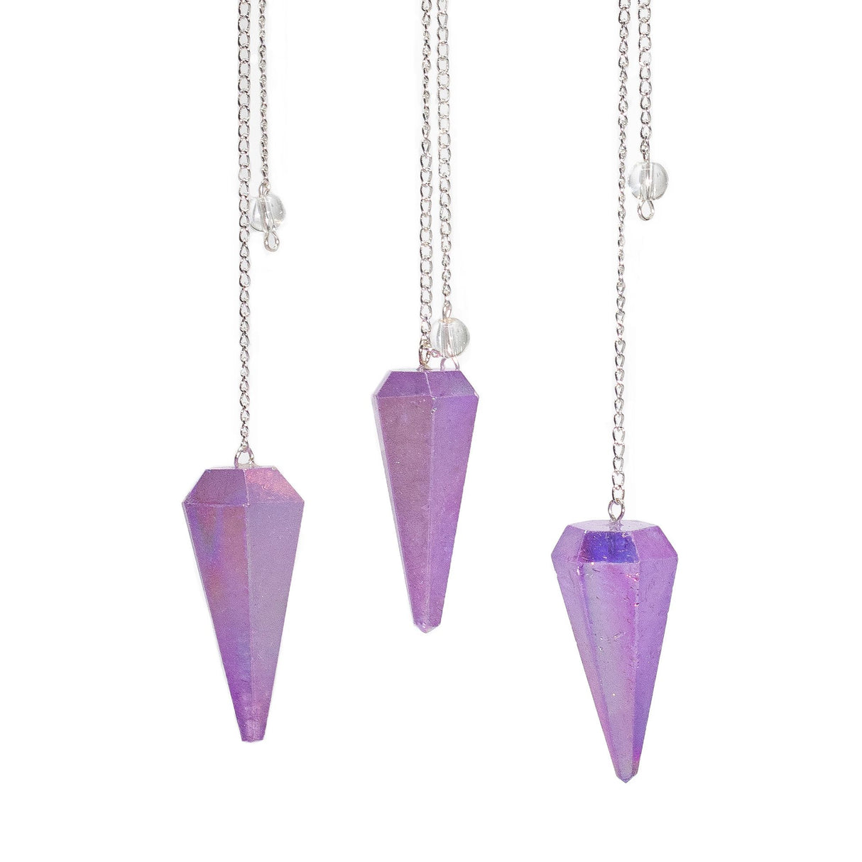 Šestihranné kyvadlo – Aurora Crystal fialové – 4 cm