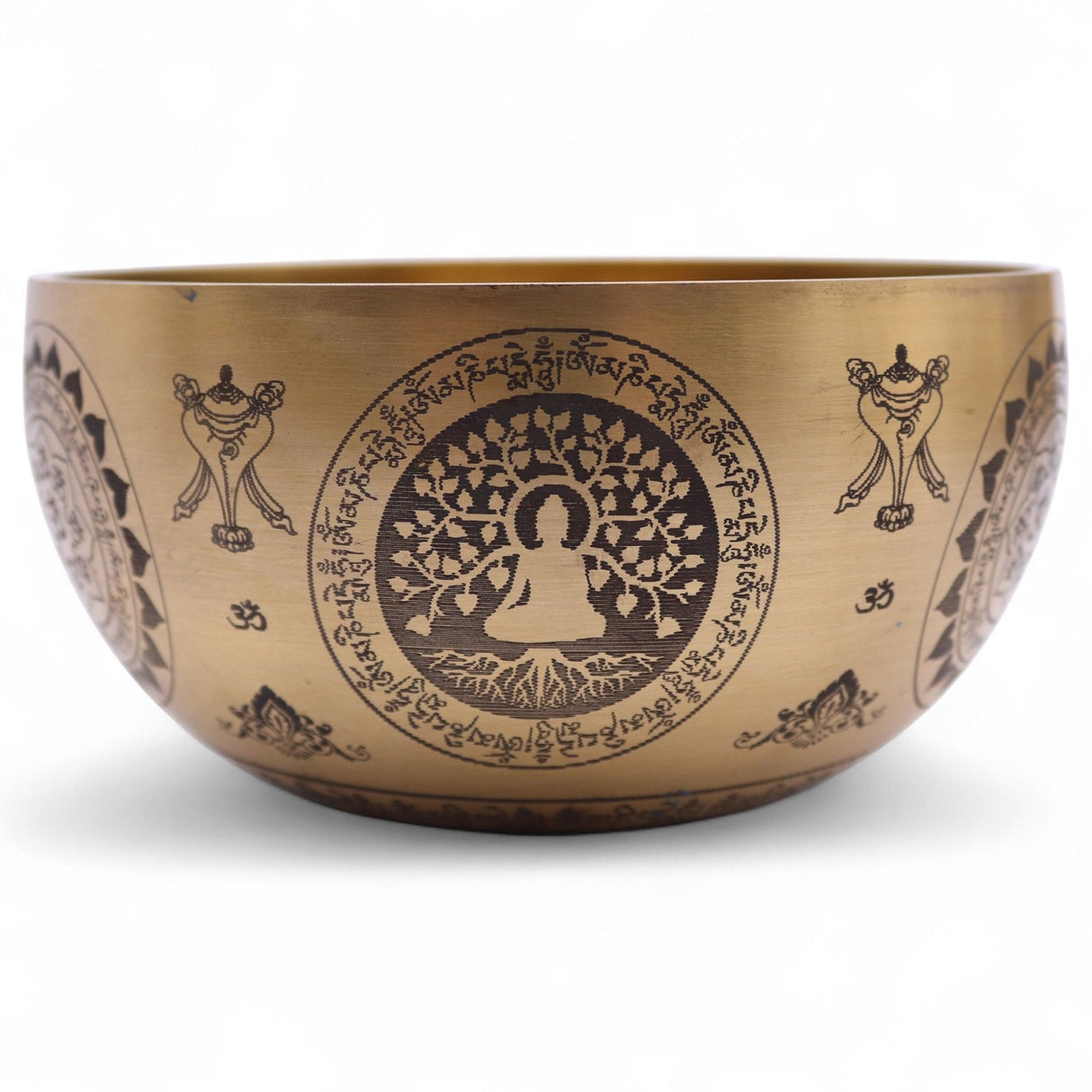 Set of 4 Etched Brass Tibetan Singing Bowls