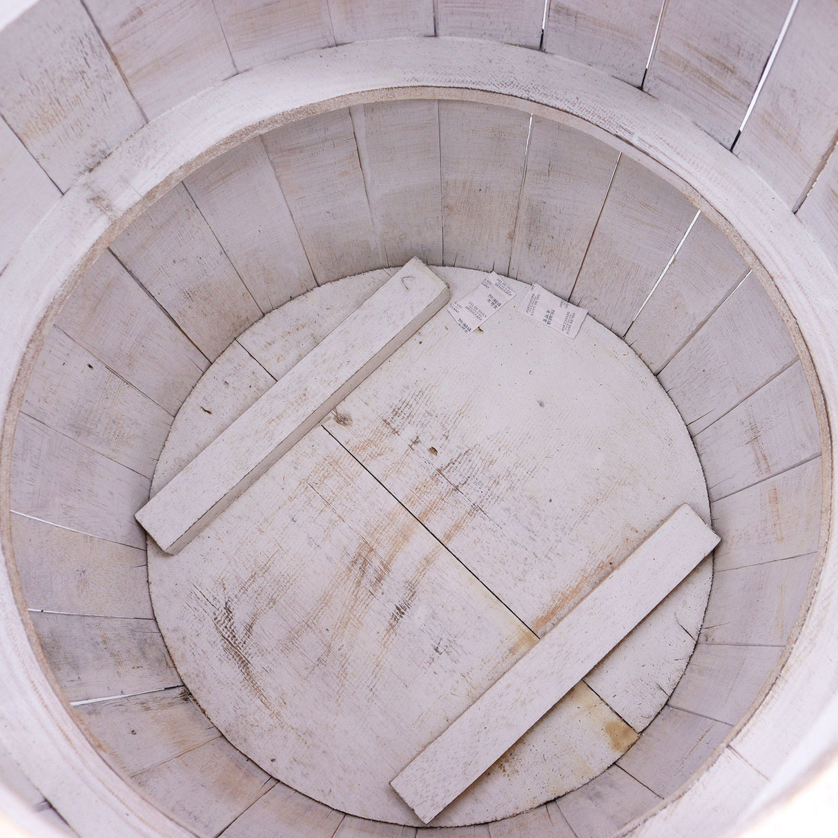 Beer Barrel Storage Table Whitewash