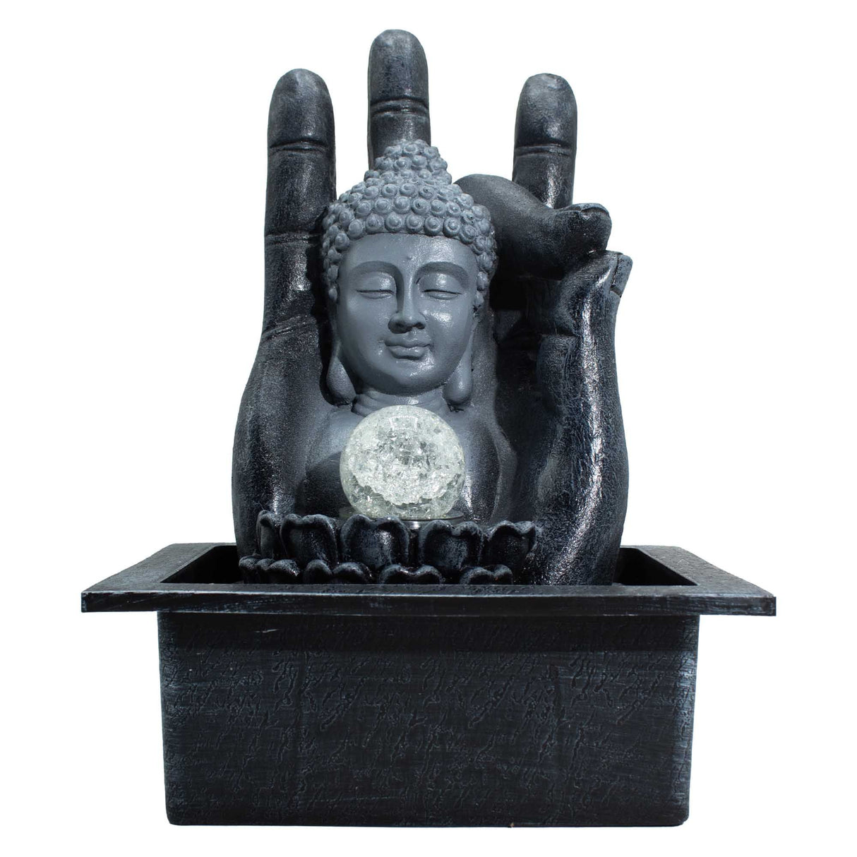 Stolná vodná fontána Buddha Ruka a Hlava (20x25x35cm)