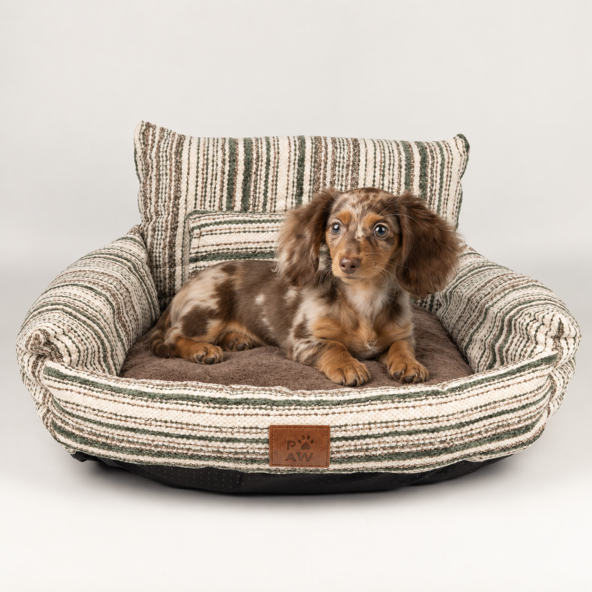 PAW Bed – Small Sofa – Brown Stripes – 50 × 50 × 26 cm