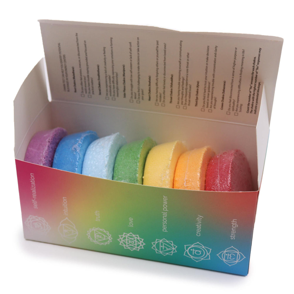 Badebomben Chakra-Geschenkset, 7er-Pack