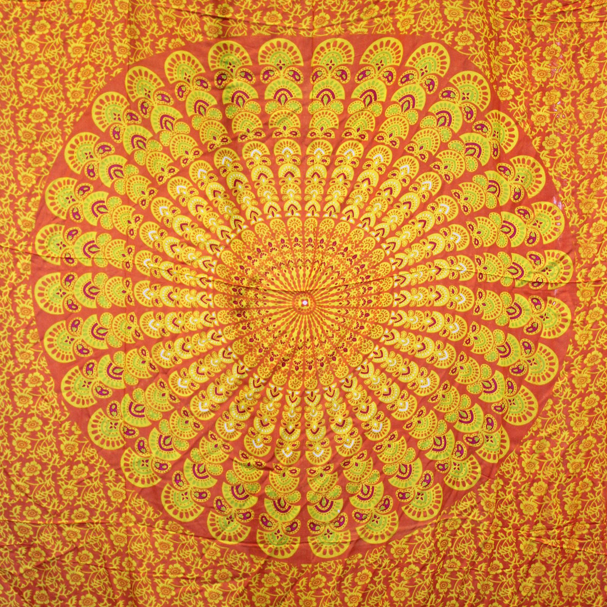 Mandala Sarong Lime Orange Rayon
