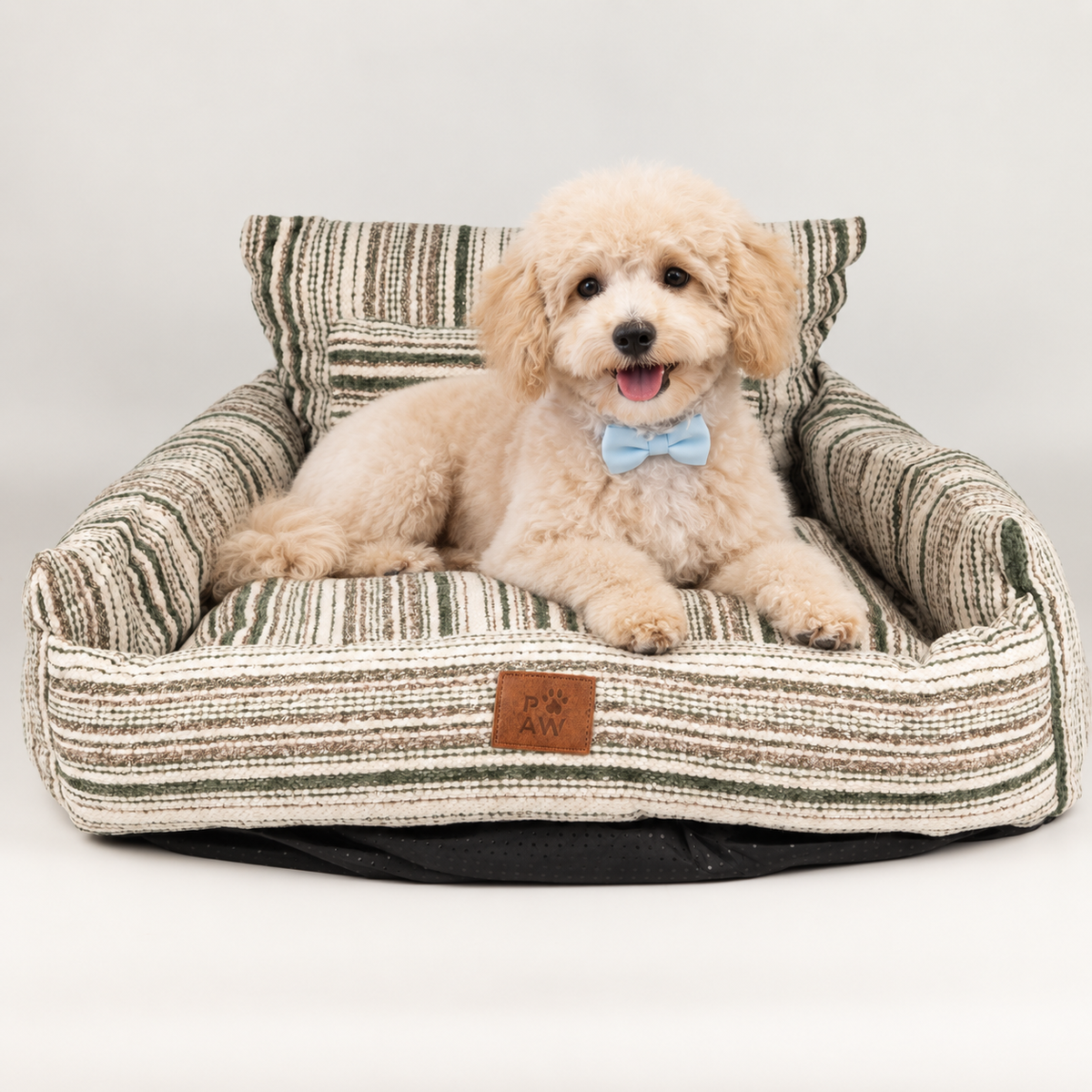 PAW Bed – Medium Sofa – Brown Stripes – 60 × 60 × 28 cm
