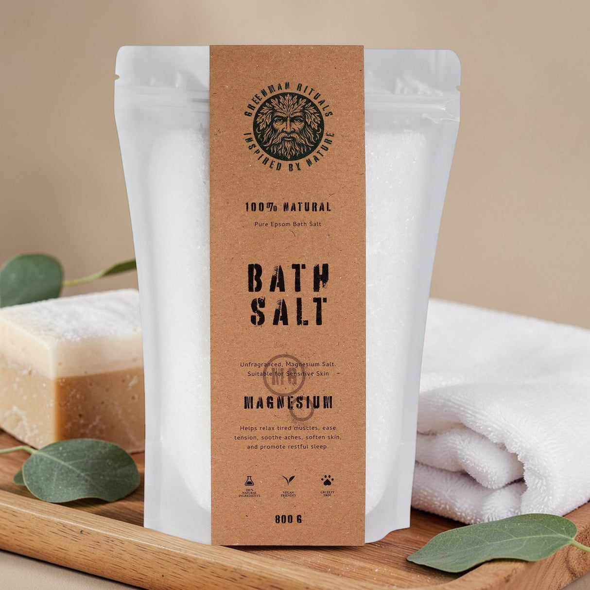 Greenman Rituaalit Magnesium Epsom -kylpysuola – Puhdas Kaava