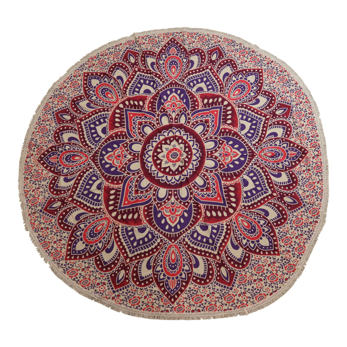Grand Mandala Rond Art (180 cm) - Rose et Violet