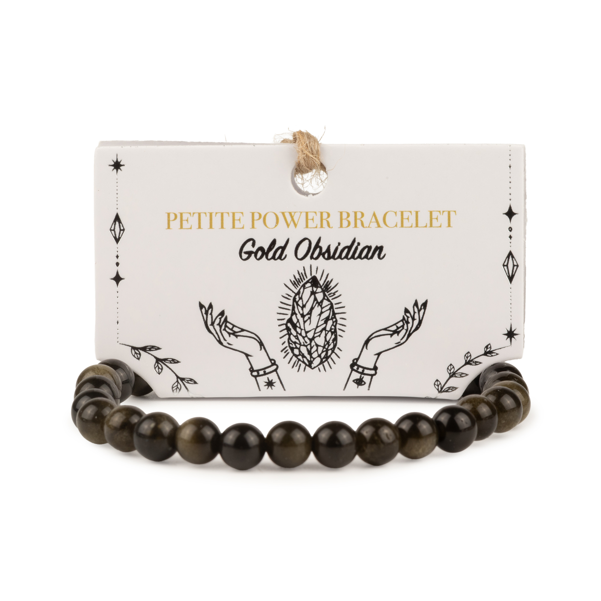 Petite Power Bracelet (17cmx6mm) - Gold Obsidian