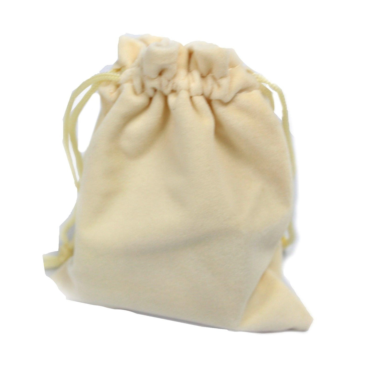 Bolsa de terciopelo con cordón – Marfil 10x12cm