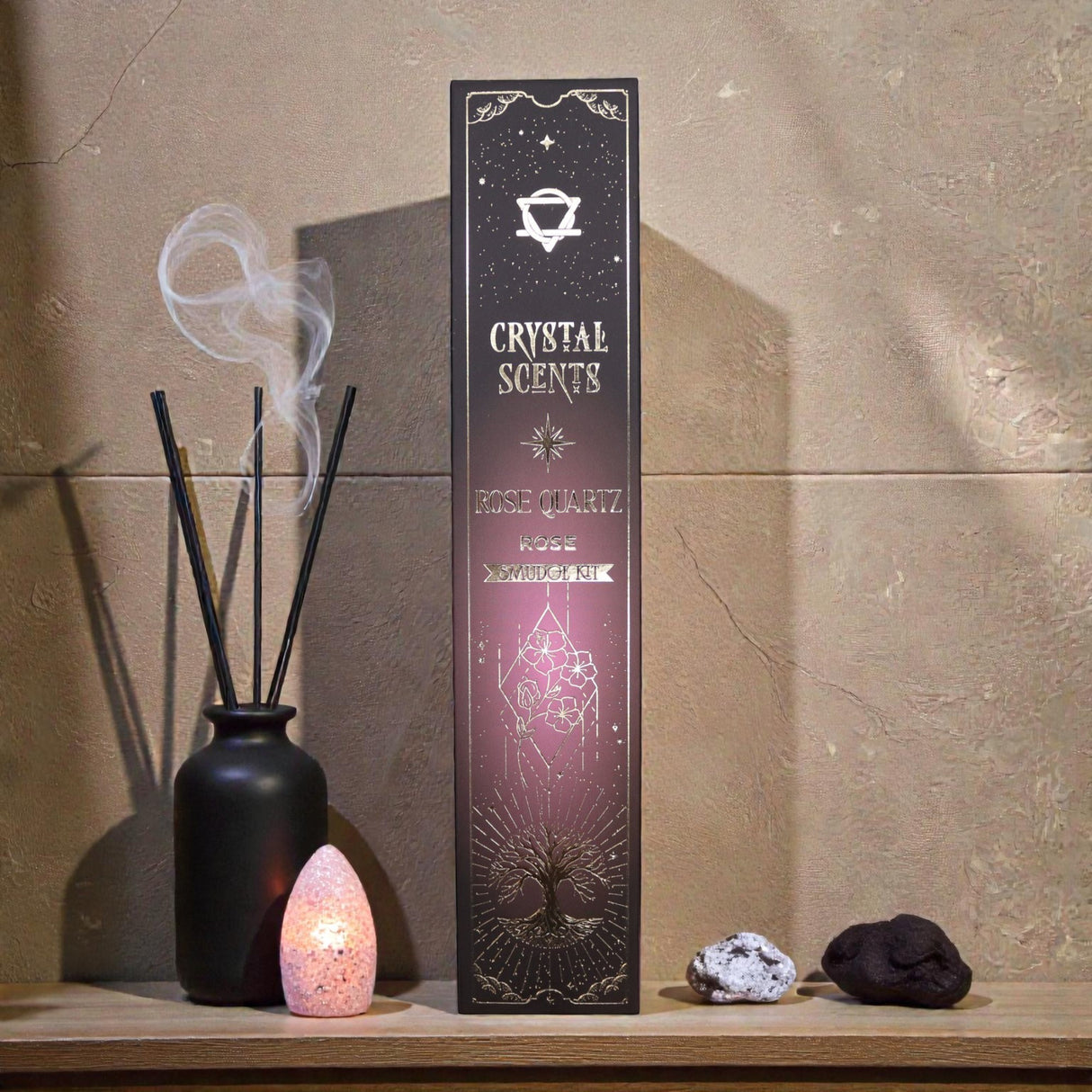 Rose Quartz Crystal Scents Smudge Incense – Rose, Incense Sticks