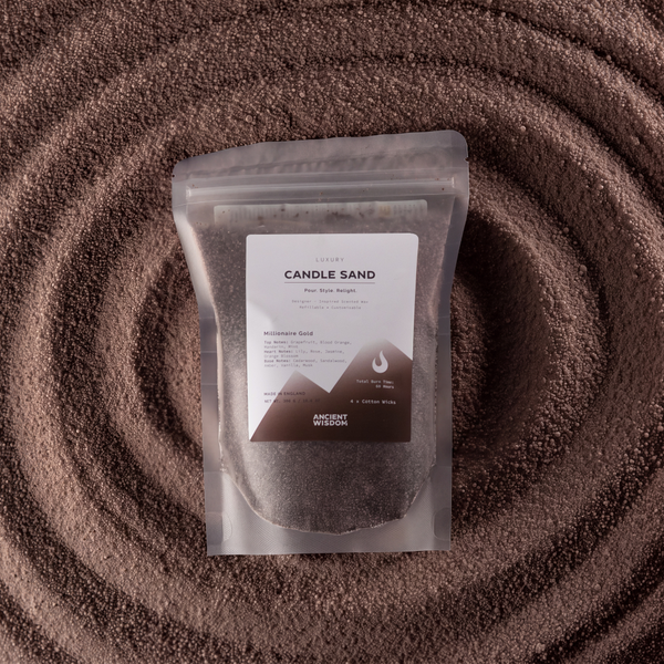 Fragranced Candle Sand - Chocolate Brown - Millionaire Gold - 300g