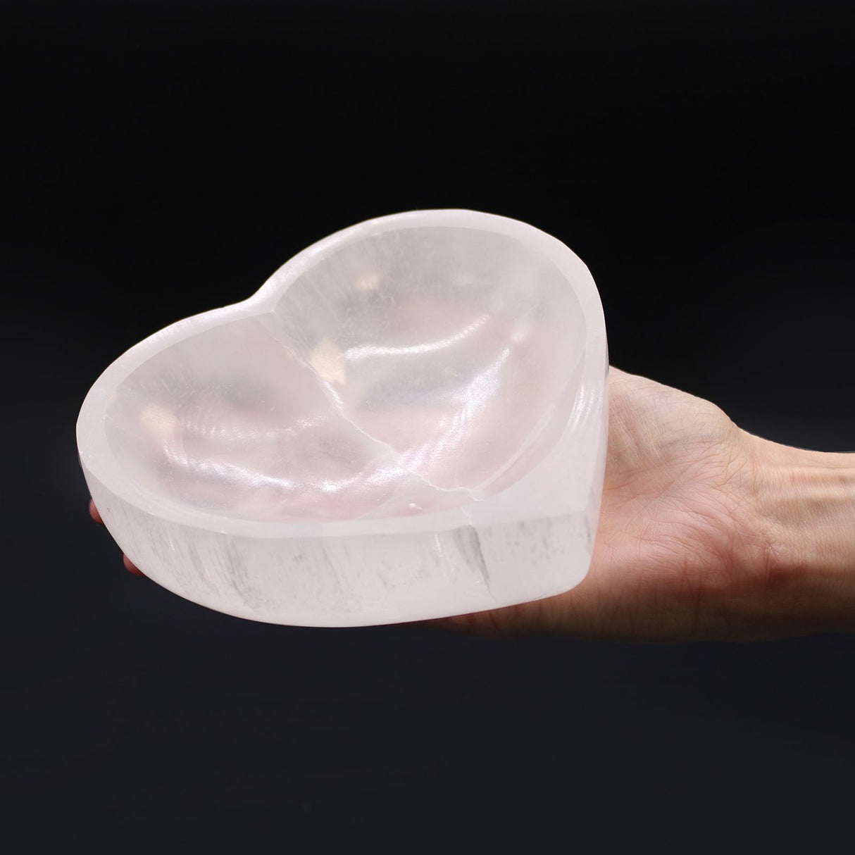 Selenite Heart Bowl 15cm