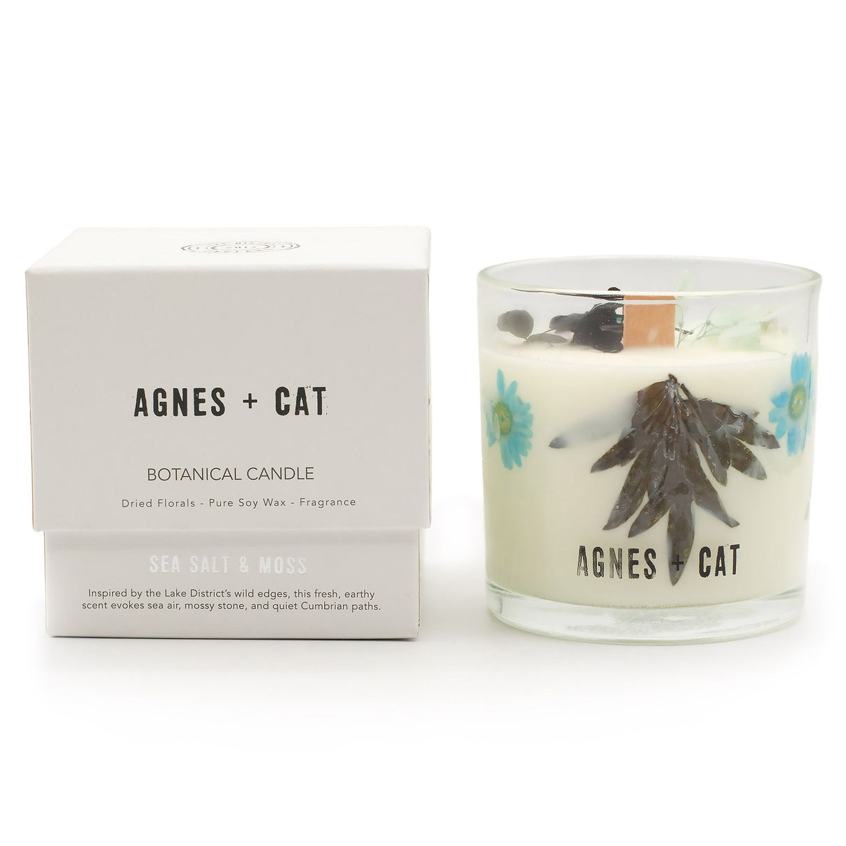 Agnes + Cat botanická sójová sviečka – Morská soľ a mach