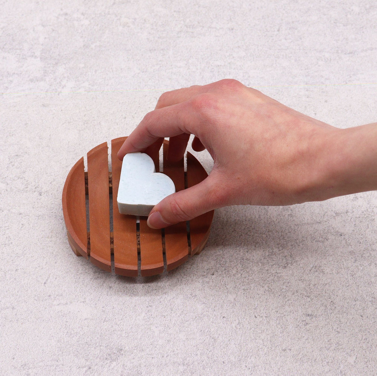 Soap Dish Round Mahogany Wood