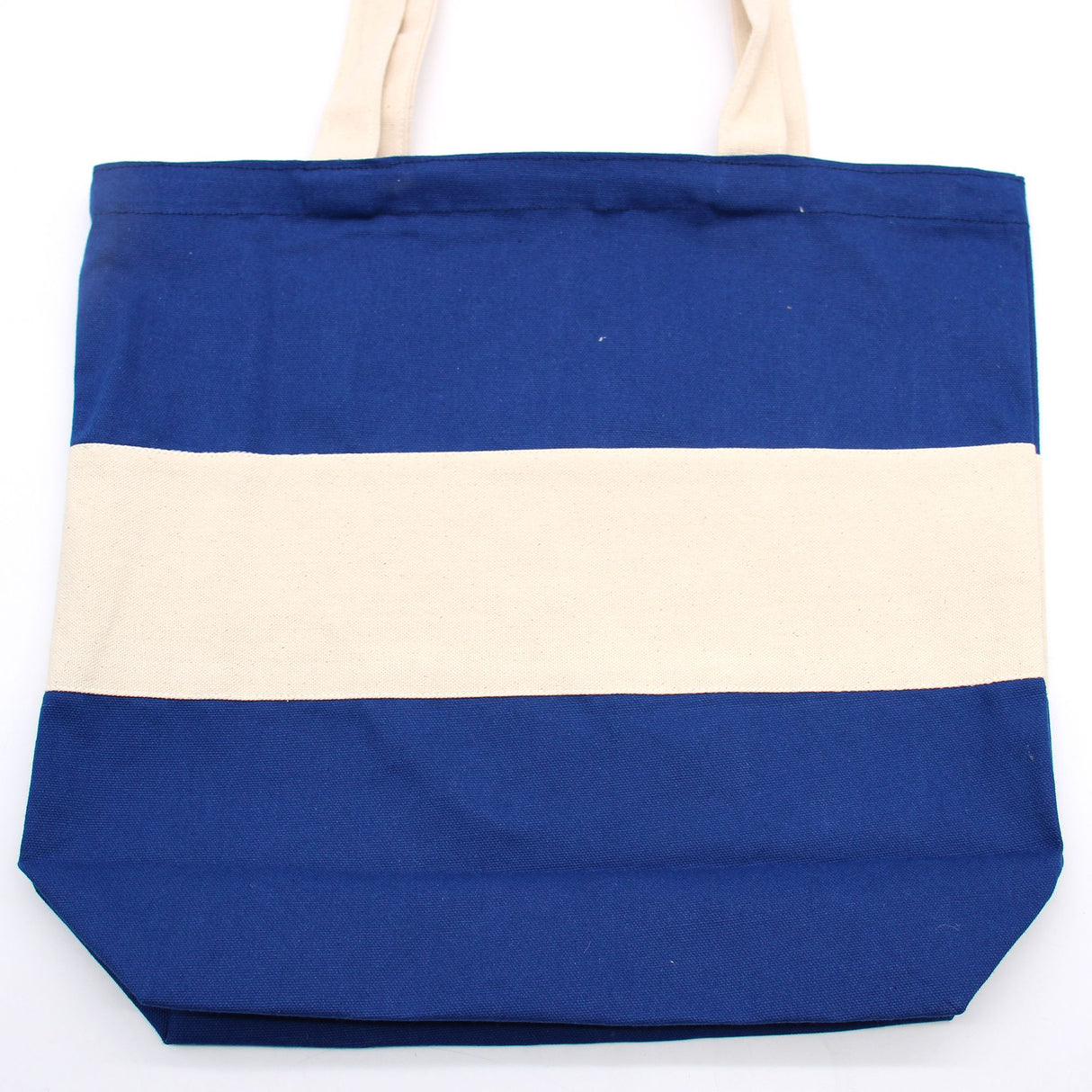 Baumwolltasche Zweifarbig Blau Natur 10oz 38x42x12cm